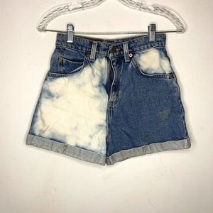 Levis Shorts Vintage Jean Denim Cuffed Bleached